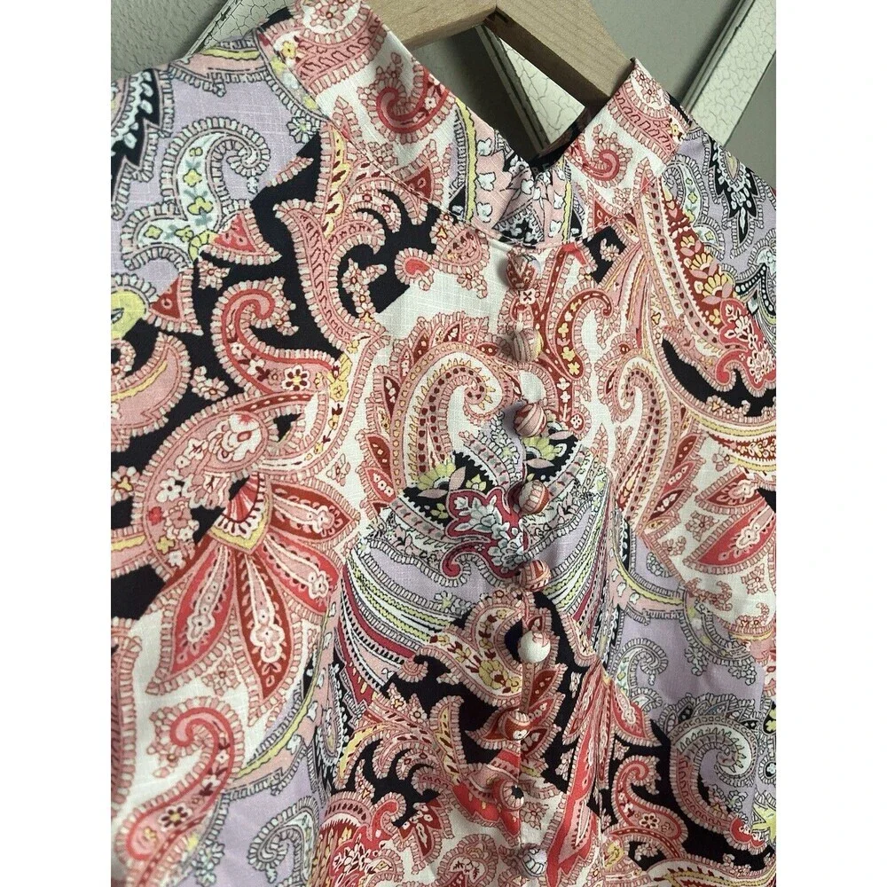 NWT! Beulah Style Women's M 2-piece Dress Multi Paisley Skirt & Top
